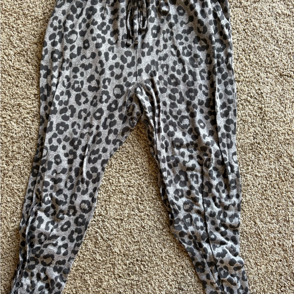 Sonoma Gray and Black Leopard Print Pajama Pants